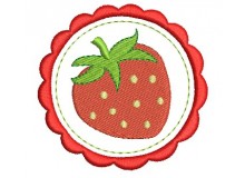 Stickdatei - Erdbeer Button
